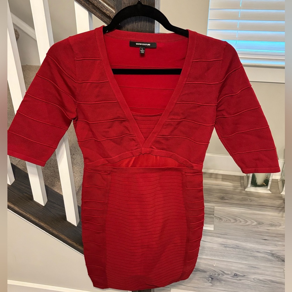 Deep Red Bandage Dress